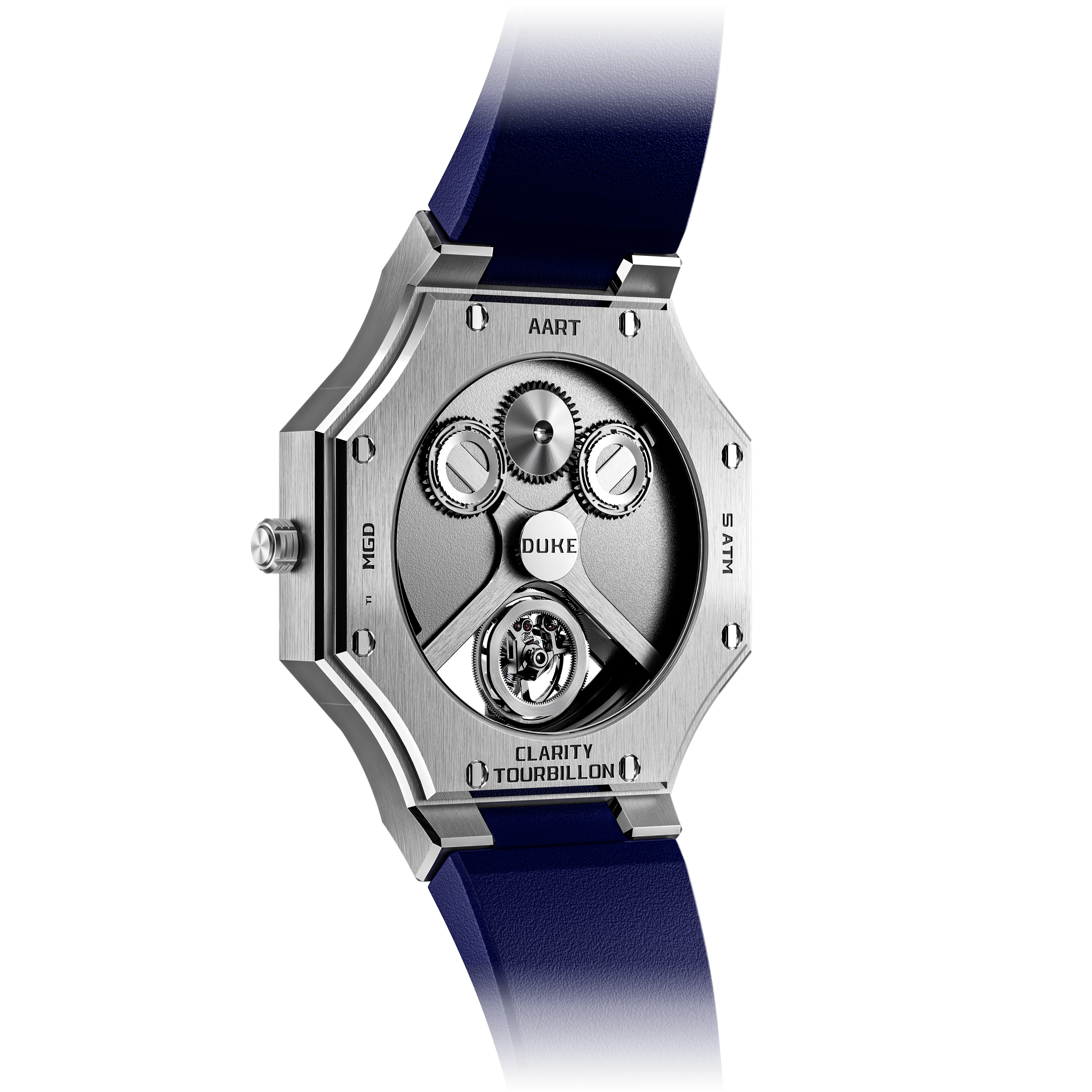 DUKE AART Clarity Tourbillon Blue Timepiece Back